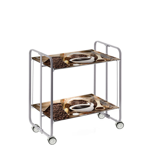 Carrello pieghevole da cucina BAUHAUS, 2 vassoi. Struttura grigio