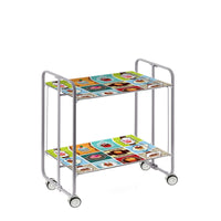 Carrello pieghevole da cucina BAUHAUS, 2 vassoi. Struttura grigio