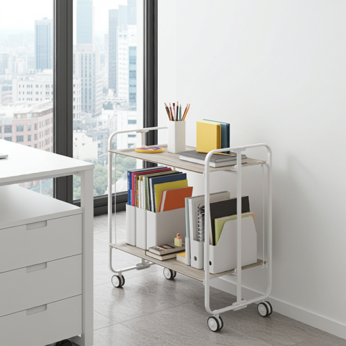 Carrello pieghevole da cucina BAUHAUS, 2 vassoi. Struttura grigio