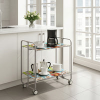 Carrello pieghevole da cucina BAUHAUS, 2 vassoi. Struttura grigio