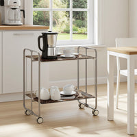 Carrello pieghevole da cucina BAUHAUS, 2 vassoi. Struttura grigio