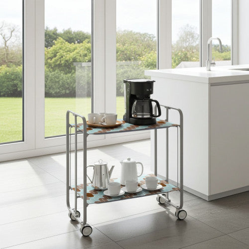 Carrello pieghevole da cucina BAUHAUS, 2 vassoi. Struttura grigio