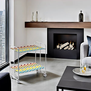 Carrello pieghevole da cucina BAUHAUS, 2 vassoi. Struttura grigio