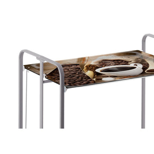 Carrello pieghevole da cucina BAUHAUS, 2 vassoi. Struttura grigio