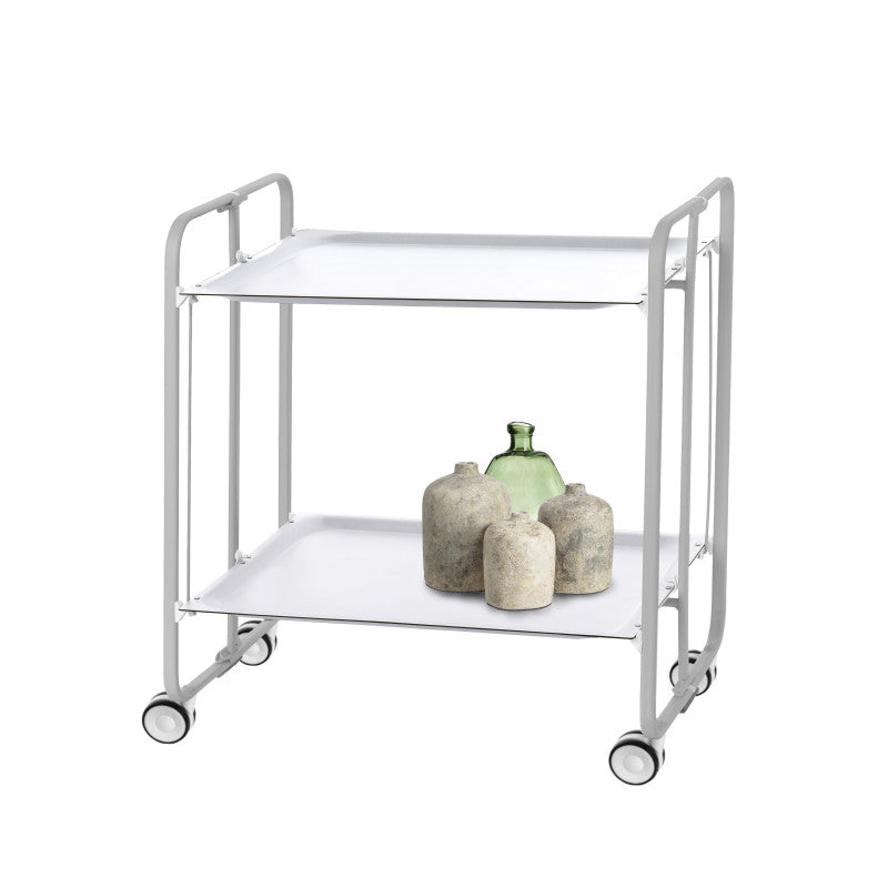 Carrello pieghevole da cucina BAUHAUS, 2 vassoi. Struttura grigio