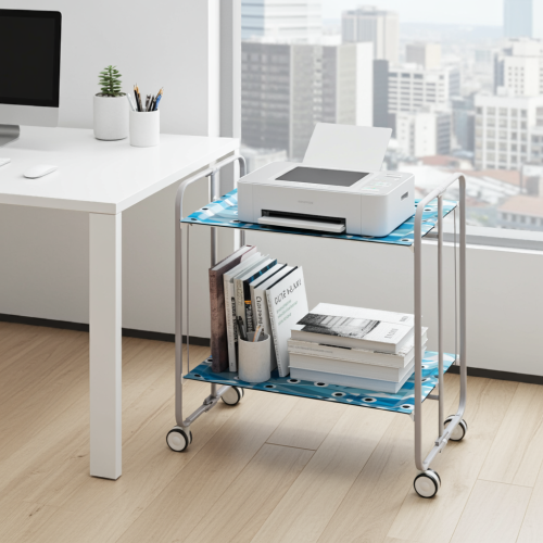 Carrello pieghevole da cucina BAUHAUS, 2 vassoi. Struttura grigio