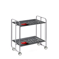 Carrello pieghevole da cucina BAUHAUS, 2 vassoi. Struttura grigio