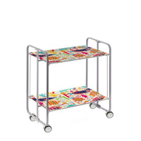 Carrello pieghevole da cucina BAUHAUS, 2 vassoi. Struttura grigio