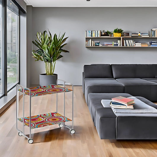 Carrello pieghevole da cucina BAUHAUS, 2 vassoi. Struttura grigio