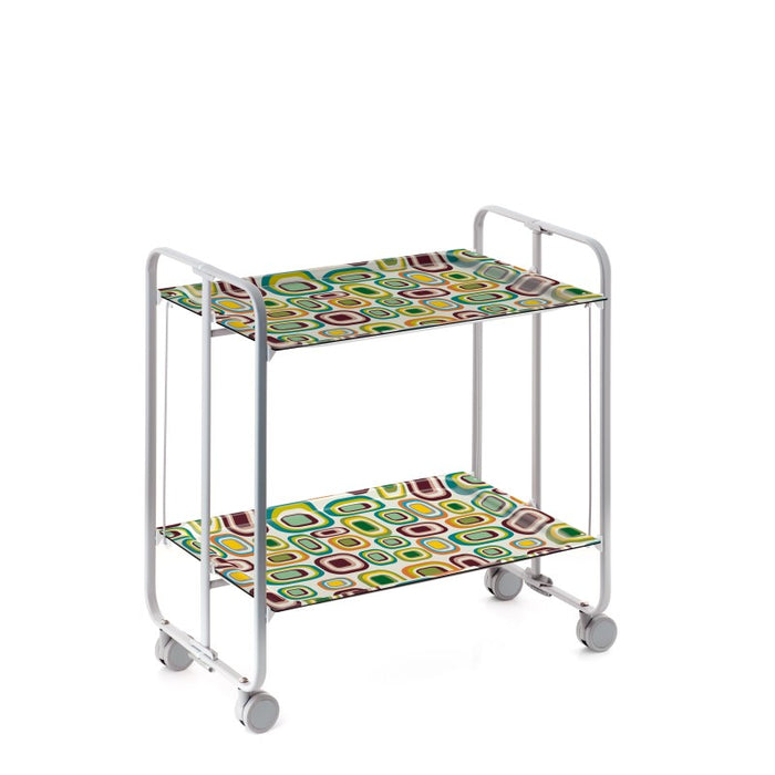 Carrello pieghevole da cucina BAUHAUS, 2 vassoi. Struttura grigio