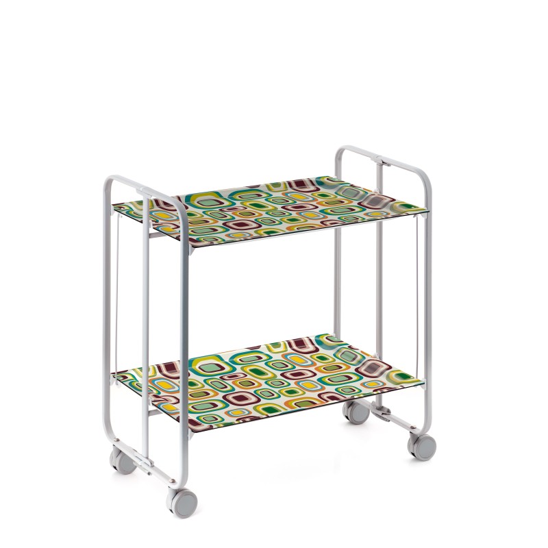 Carrello pieghevole da cucina BAUHAUS, 2 vassoi. Struttura grigio