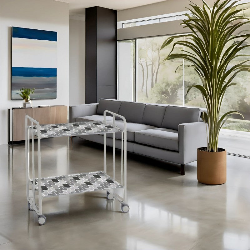 Carrello pieghevole da cucina BAUHAUS, 2 vassoi. Struttura grigio