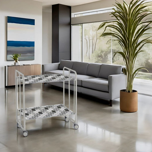 Carrello pieghevole da cucina BAUHAUS, 2 vassoi. Struttura grigio