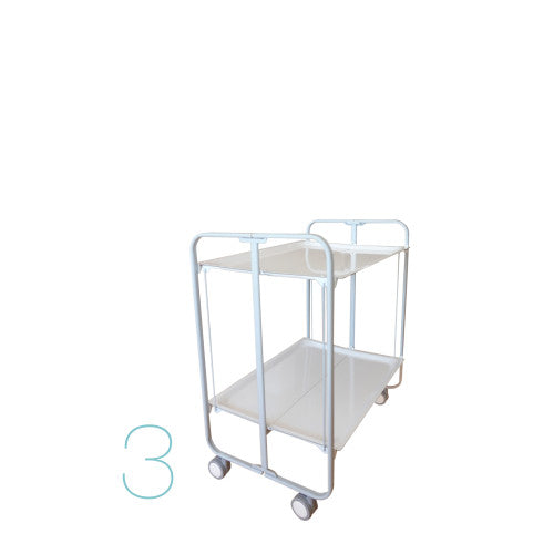 Carrello pieghevole da cucina BAUHAUS, 2 vassoi. Struttura grigio