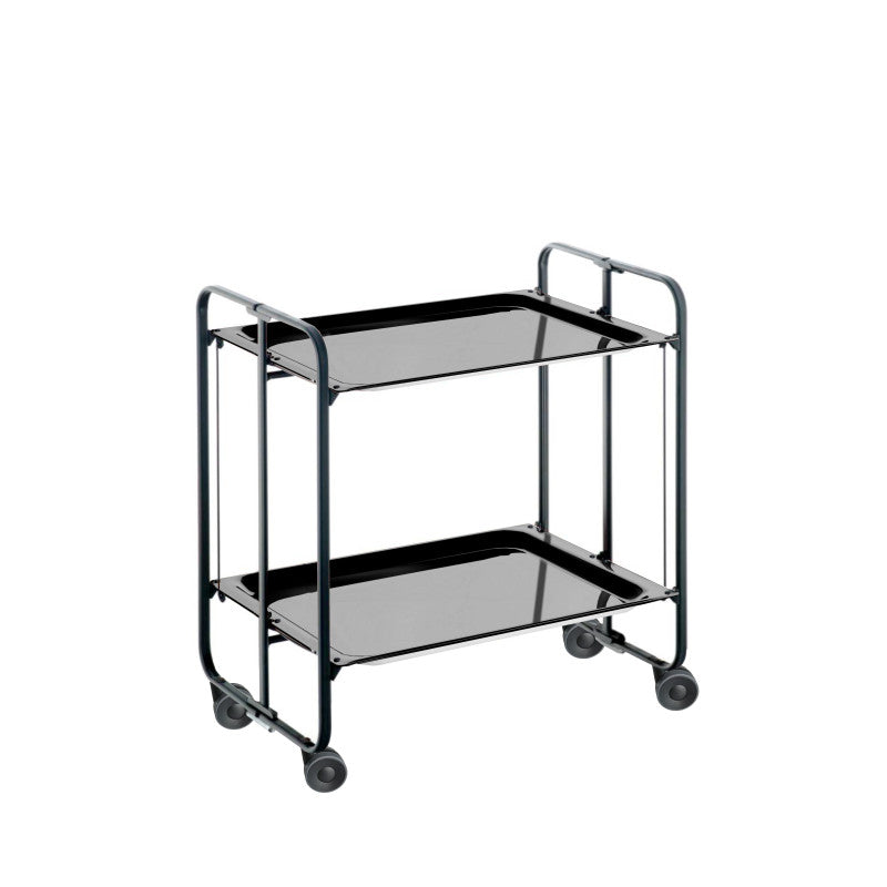 Carrello pieghevole da cucina BAUHAUS, 2 vassoi. Struttura nera