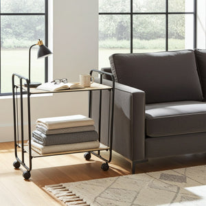Carrello pieghevole da cucina BAUHAUS, 2 vassoi. Struttura nera
