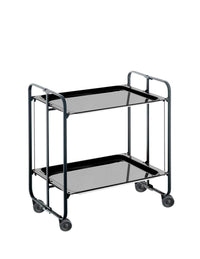 Carrello pieghevole da cucina BAUHAUS, 2 vassoi. Struttura nera