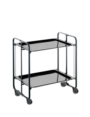 Carrello pieghevole da cucina BAUHAUS, 2 vassoi. Struttura nera