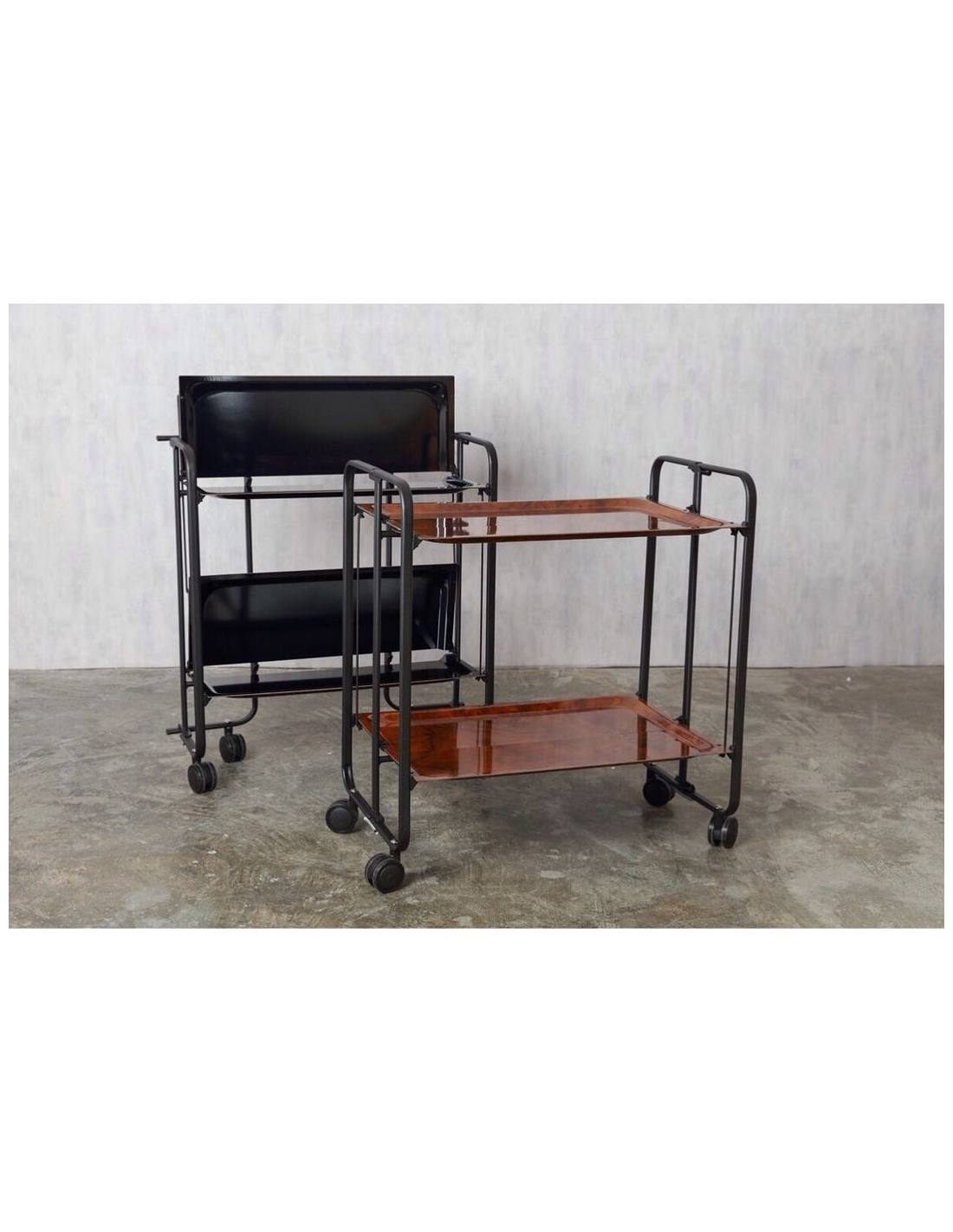 Carrello pieghevole da cucina BAUHAUS, 2 vassoi. Struttura nera
