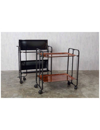 Carrello pieghevole da cucina BAUHAUS, 2 vassoi. Struttura nera
