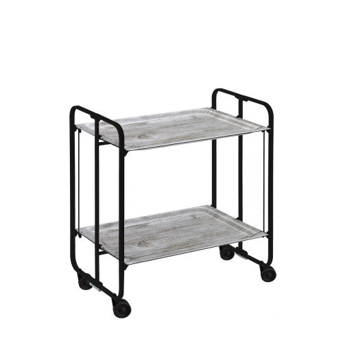 Carrello pieghevole da cucina BAUHAUS, 2 vassoi. Struttura nera