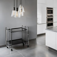 Carrello pieghevole da cucina BAUHAUS, 2 vassoi. Struttura nera