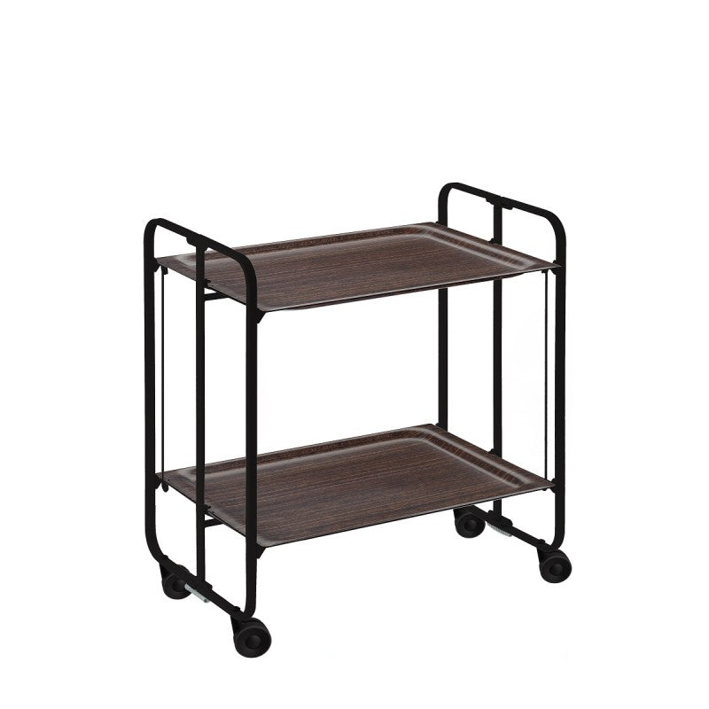 Carrello pieghevole da cucina BAUHAUS, 2 vassoi. Struttura nera