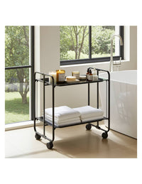 Carrello pieghevole da cucina BAUHAUS, 2 vassoi. Struttura nera