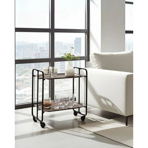 Carrello pieghevole da cucina BAUHAUS, 2 vassoi. Struttura nera