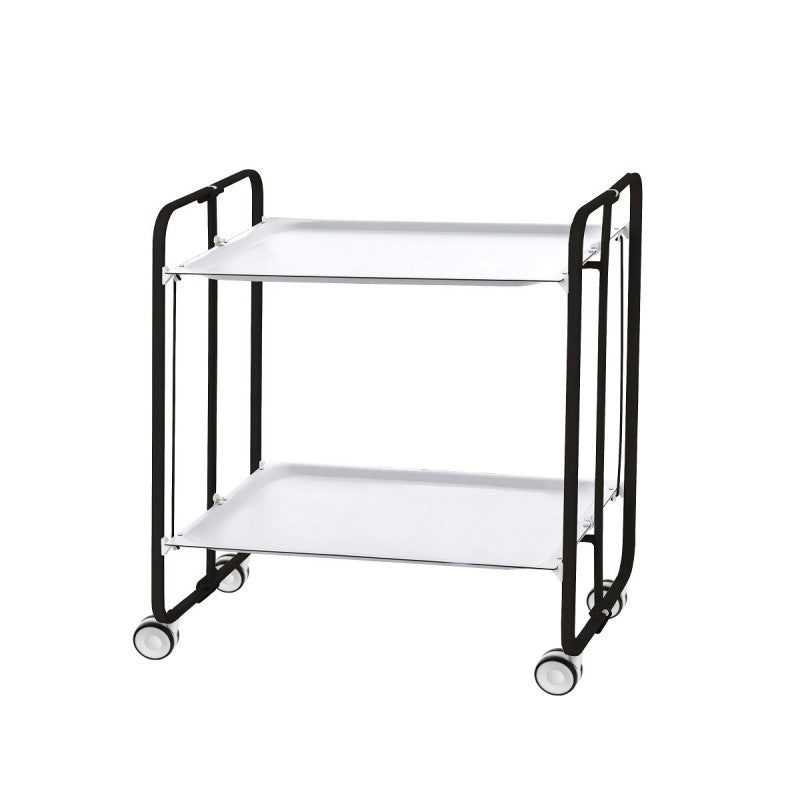 Carrello pieghevole da cucina BAUHAUS, 2 vassoi. Struttura nera