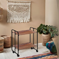 Carrello pieghevole da cucina BAUHAUS, 2 vassoi. Struttura nera