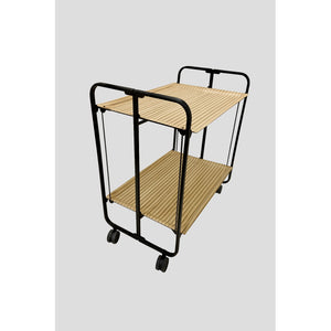 Carrello pieghevole da cucina BAUHAUS, 2 vassoi. Struttura nera