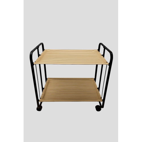 Carrello pieghevole da cucina BAUHAUS, 2 vassoi. Struttura nera