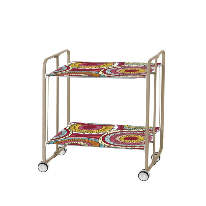 Carrello pieghevole da cucina BAUHAUS, 2 vassoi. Struttura sabbia