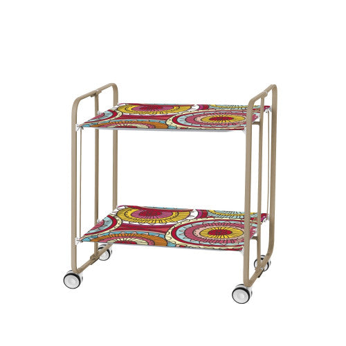 Carrello pieghevole da cucina BAUHAUS, 2 vassoi. Struttura sabbia