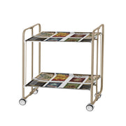 Carrello pieghevole da cucina BAUHAUS, 2 vassoi. Struttura sabbia