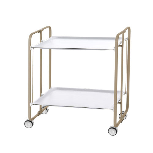Carrello pieghevole da cucina BAUHAUS, 2 vassoi. Struttura sabbia