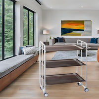 Carrello pieghevole da cucina BAUHAUS, 3 vassoi. Struttura bianca