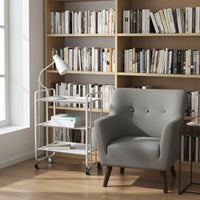 Carrello pieghevole da cucina BAUHAUS, 3 vassoi. Struttura bianca