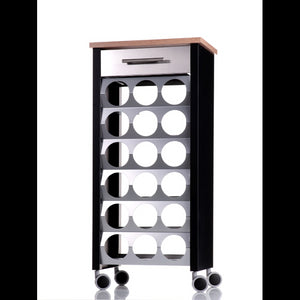 Carrello porta bottiglie BACUS, capacità di 18 bottiglie