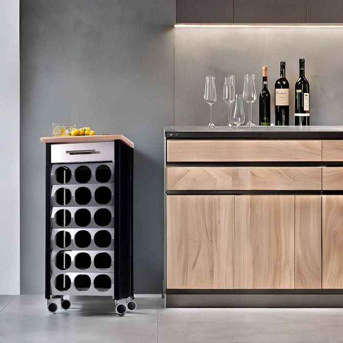 Carrello porta bottiglie BACUS, capacità di 18 bottiglie