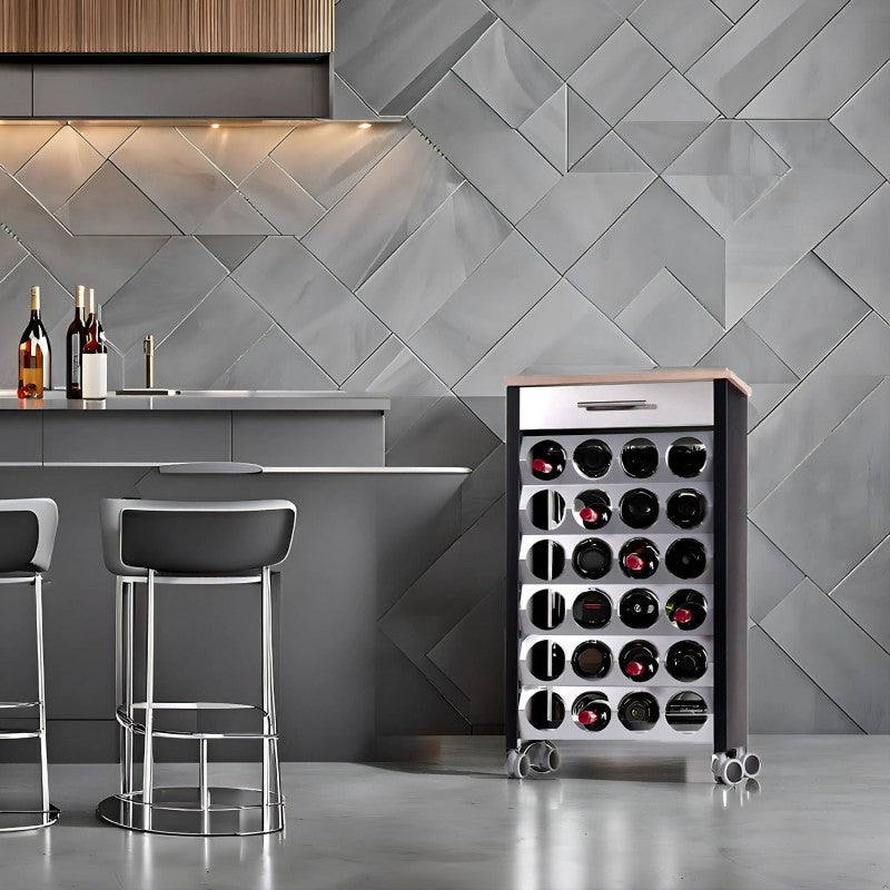 Carrello portabottiglie BACUS. Capacità di 24 bottiglie.