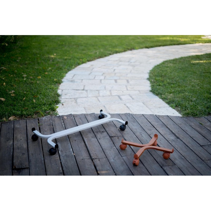 Carrello Porta Piante Linea Speedy Quadrato Cm 22X22 Cotto Tecnokit