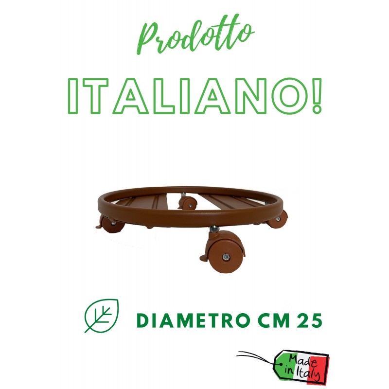 Carrello Porta Piante Tradizionale Circolare Diam 25 Cotto Tecnokit