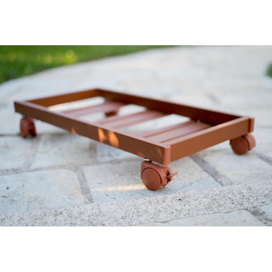 Carrello Porta Piante Tradizionale Rettangolare Cm 100X40 Cotto Tecnokit