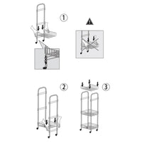 Carrello porta tutto a 3 ripiani in acciaio con Polytherm argento Toronto