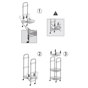 Carrello porta tutto a 3 ripiani in acciaio con Polytherm argento Toronto