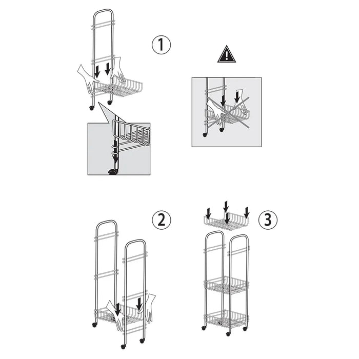 Carrello porta tutto a 3 ripiani in acciaio con Polytherm argento Toronto