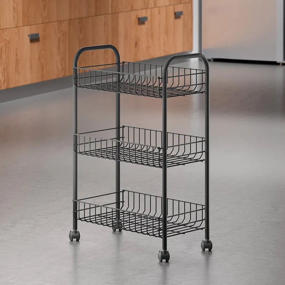 Carrello porta tutto Lugano in acciaio con finitura Touch therm nera