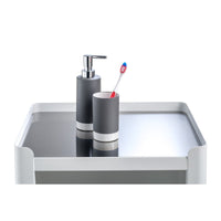 Carrello Portaoggetti a 3 Ripiani, carrello salvaspazio, bianco - acciaio inossidabile, LOUISE